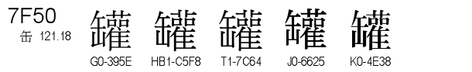 U+7F50